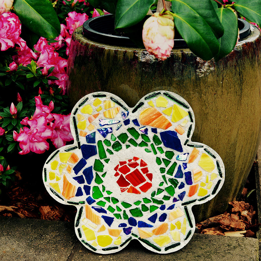 Mosaic Flower Stepping Stone Kit - SKU 901-11277W