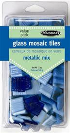 Metallic Glass Tiles - Light Mix - SKU 912-24509W